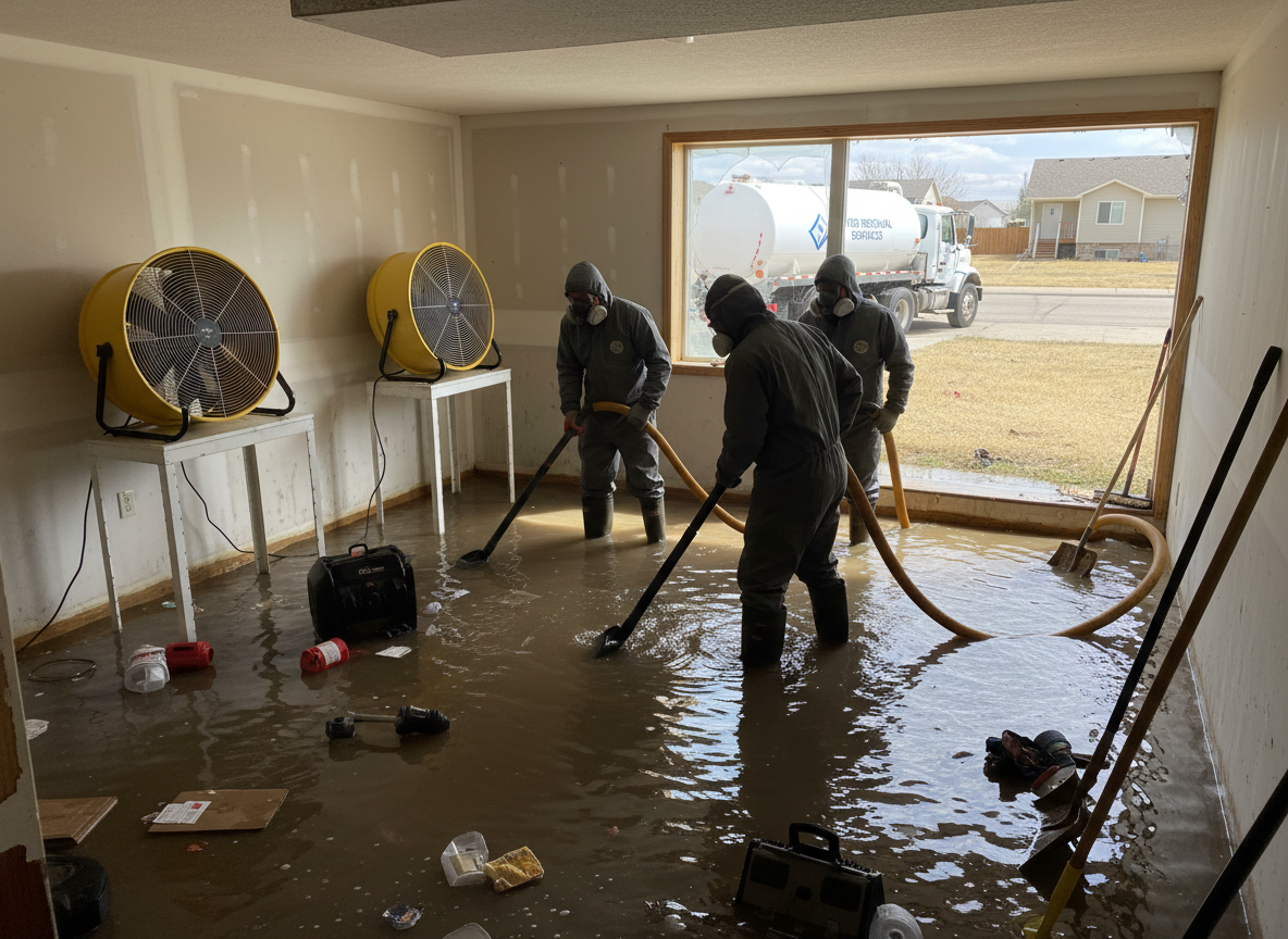 Emergency water cleanup in Riverton