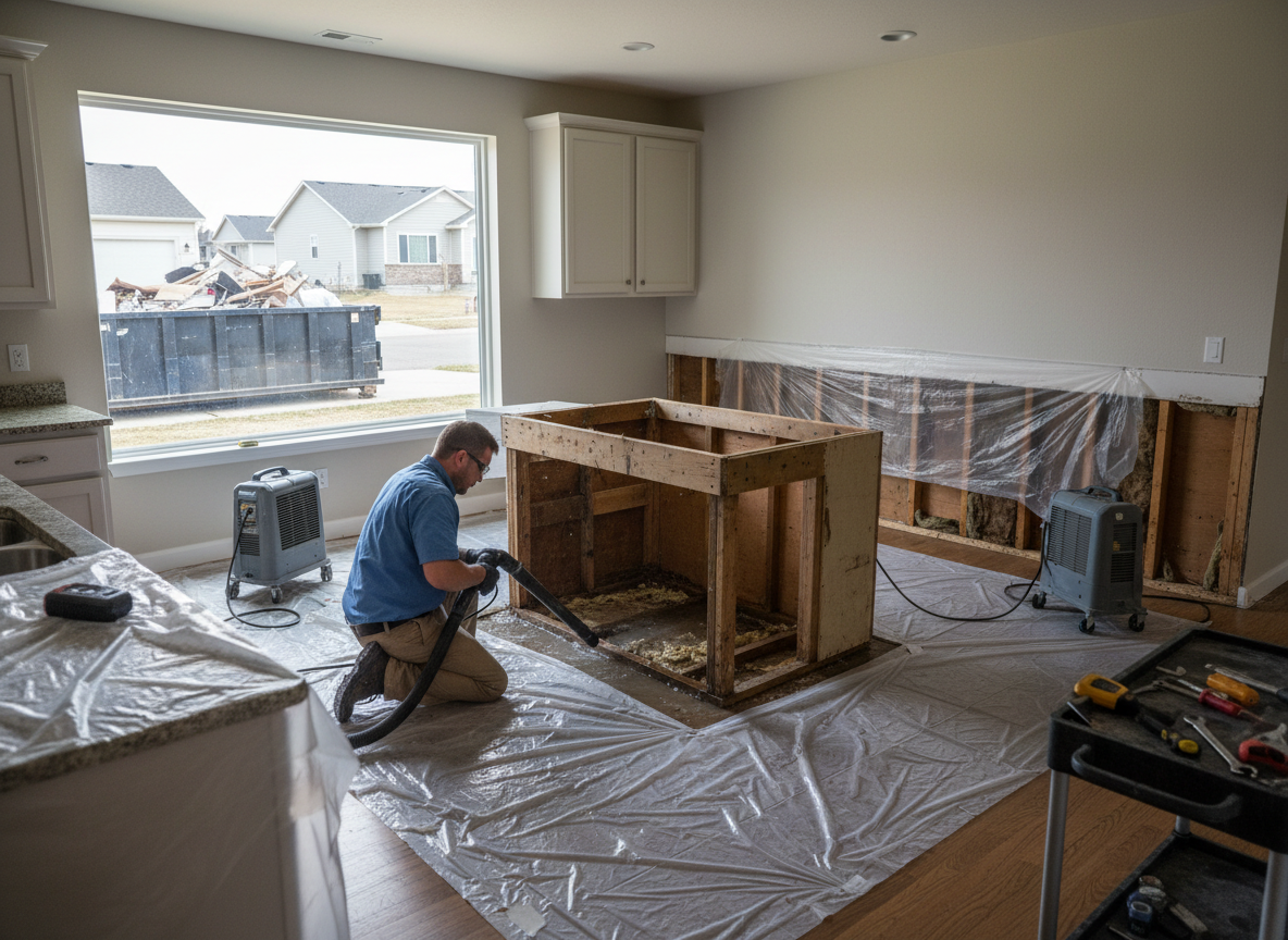Kitchen water damage repair in Riverton