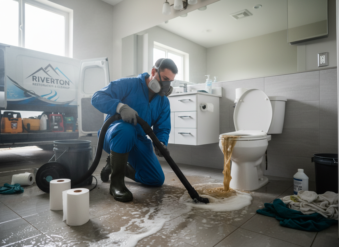 Toilet overflow cleanup in Riverton